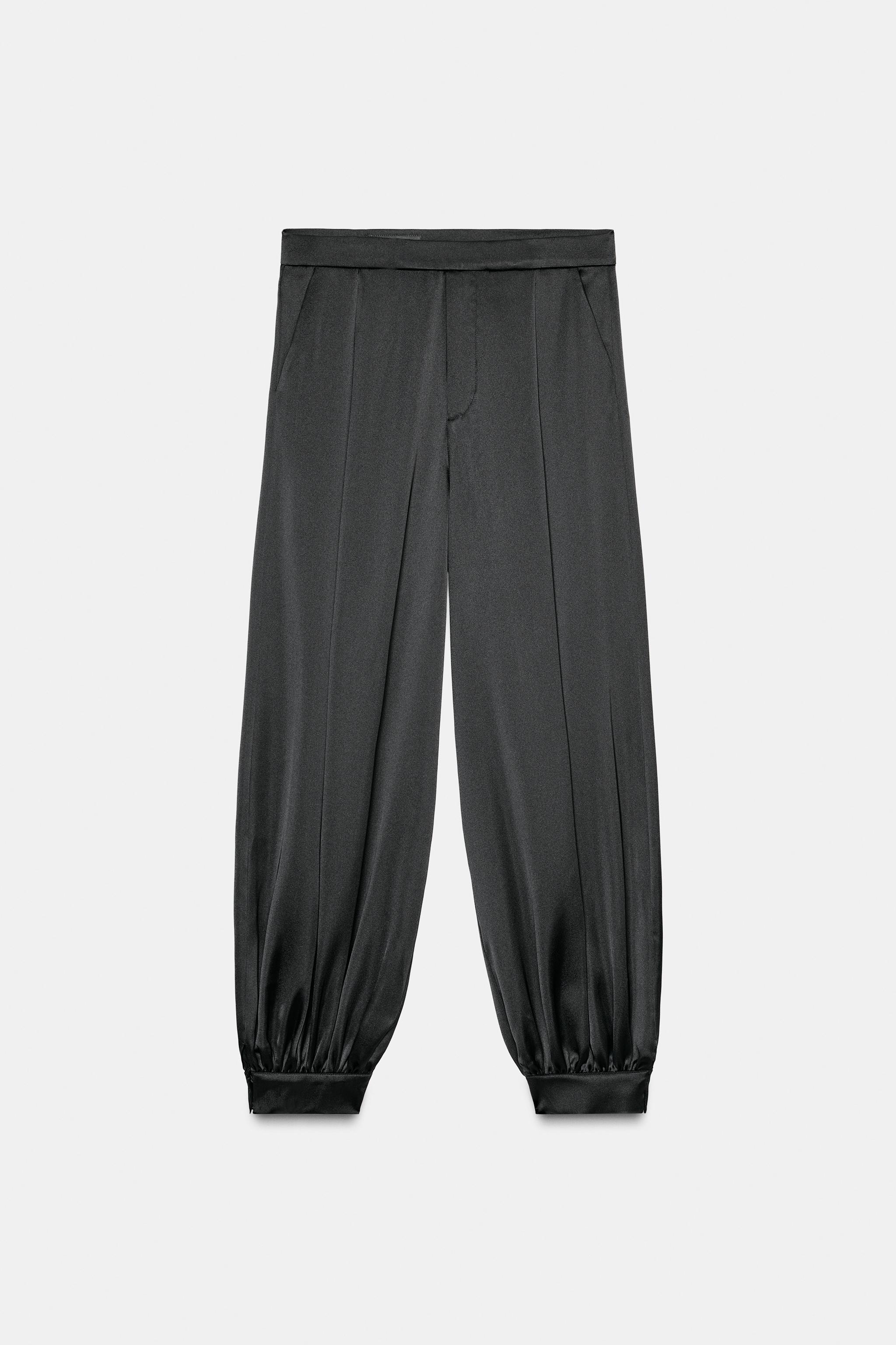 PLEATED SATIN PANTS